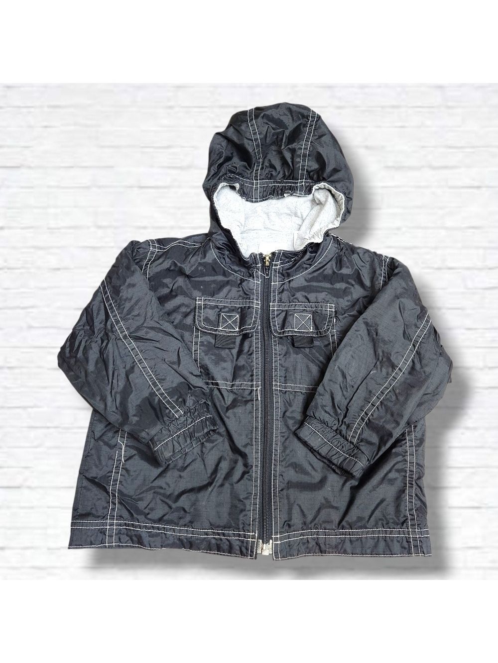 Gap Baby Black Hooded Rainjacket Size 3T